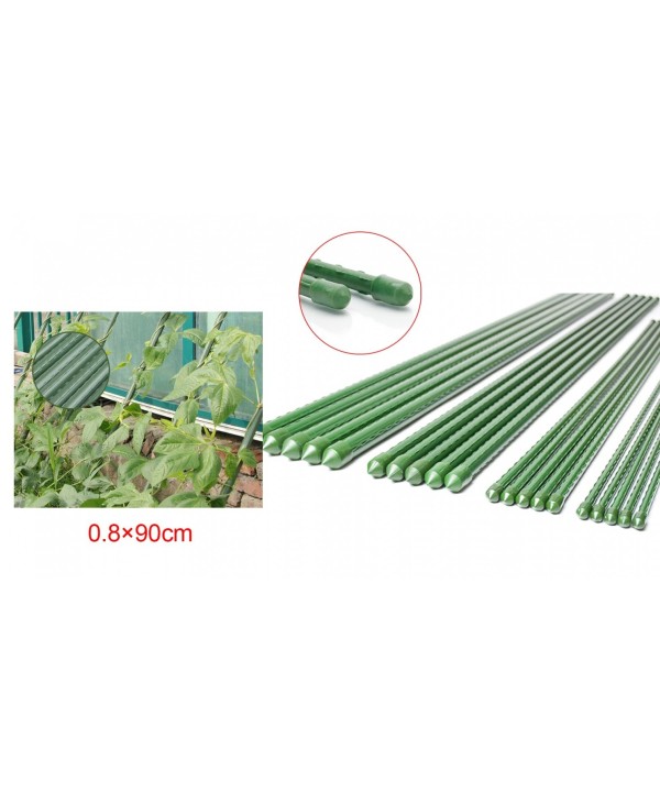 10 Pezzi Supporto Piante Rampicanti Bastone In Acciaio Plastificato Verde 0,8X90cm