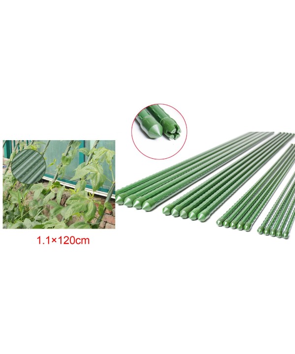 10 Pezzi Supporto Piante Rampicanti Bastone In Acciaio Plastificato Verde 1,1X120cm