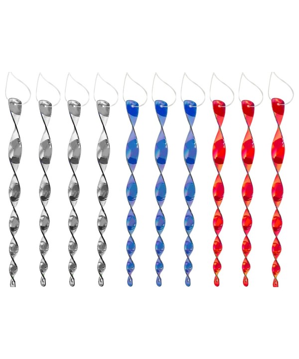 10 Pezzi Girandole Spaventa Uccelli Asta Repellente Riflettente Spirale Catarifrangenti Dissuasori 70cm