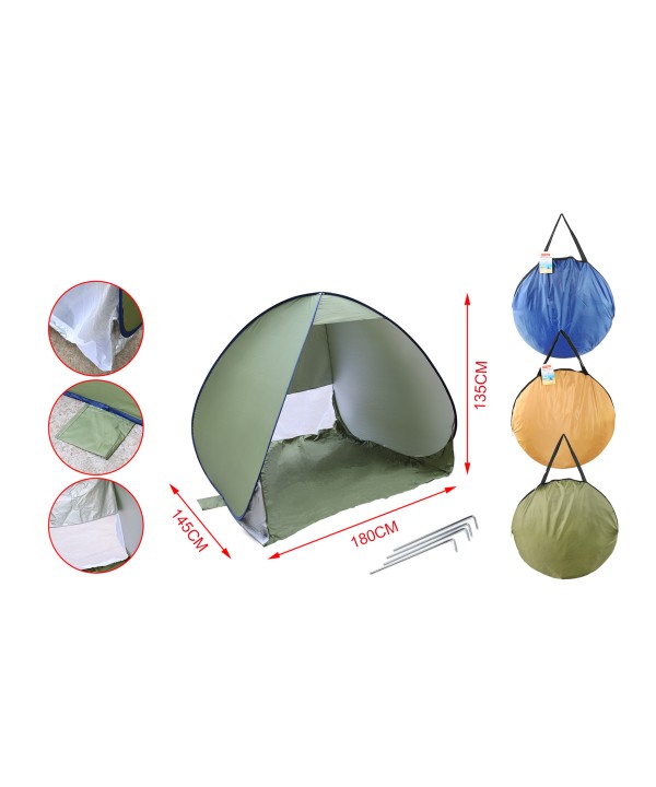 Tenda da Spiaggia Tenda da Campeggio 180X145X135cm Pop Up Portatile Colore Assortito