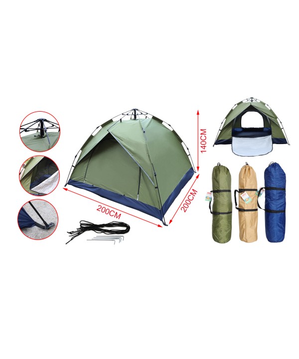 Tenda Campeggio 200X200X140cm Doppia Apertura Colore Assortito