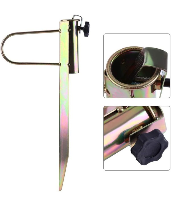 Picchetto Porta Ombrellone in Ferro Per Palo 19-38mm Altezza 43cm