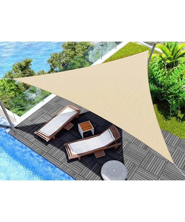 Tenda a Vela Triangolare Colore Beige 5X5X5m Parasole Per Giardino Terrazza