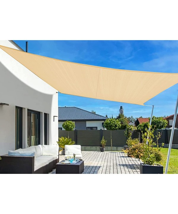Tenda a Vela Rettangolare Colore Beige 3X5m Parasole Per Giardino Terrazza