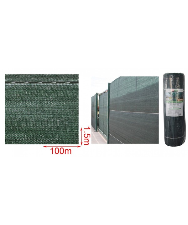 Tessuto Ombreggiante Verde Scuro 1,5m X 100m per Recinzioni Coperture