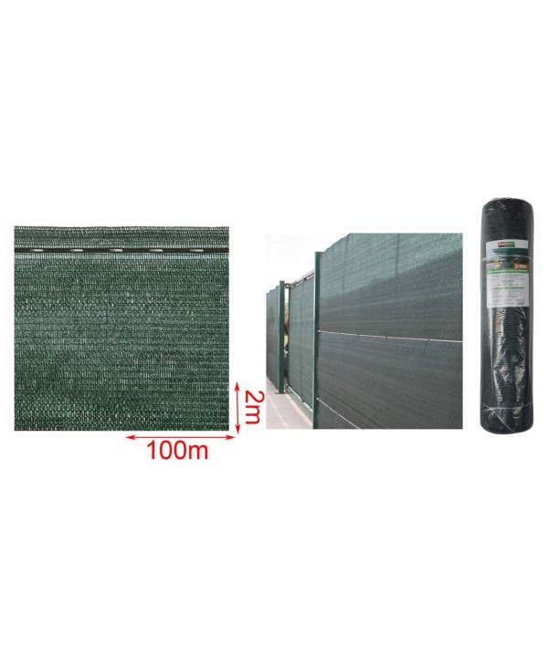 Tessuto Ombreggiante Verde Scuro 2m X 100m per Recinzioni Coperture