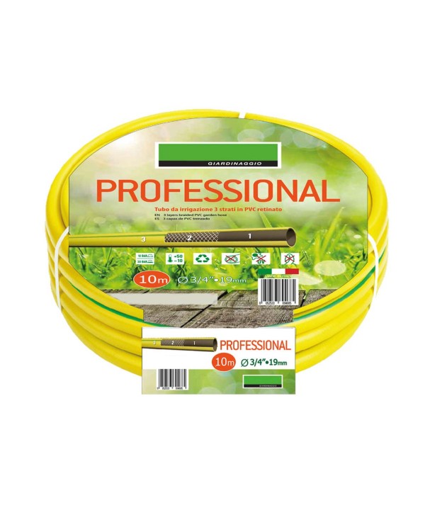 Tubo Irrigazione 3 Strati In PVC Retinato 3/4'' 19mm 10 Metri Tubo Flessibile da Giardino Uso Professionale