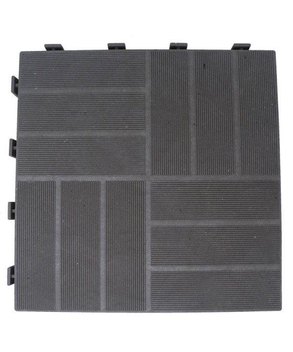 Piastrelle ad Incastro WPC Composite in Legno e Plastica 40x40cm Spessore 45mm Carrabile Colore Grigio Antracite