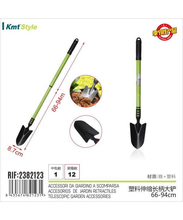 Paletta da Giardino con Manico Telescopico 66 a 94 cm Paletta Larga 8.7cm Attrezzi da Giardinaggio