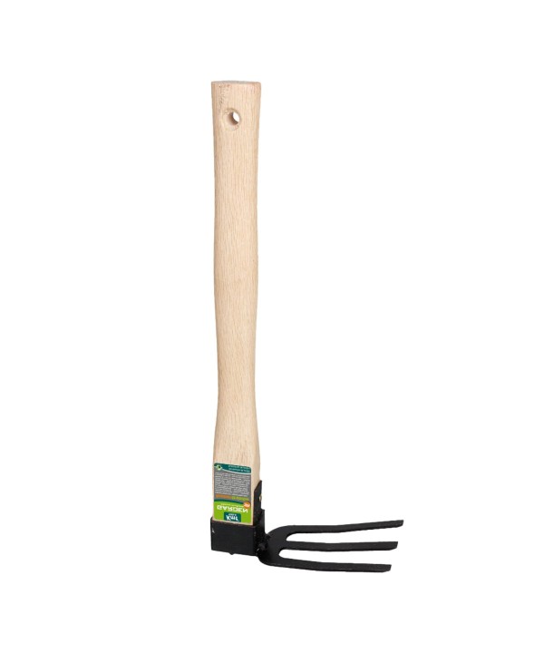 Zappa a Forcella da Giardino in Acciaio con Manico in Legno L38 x W7.3x H15cm Strumento di Trapianto di Giardino Domestico
