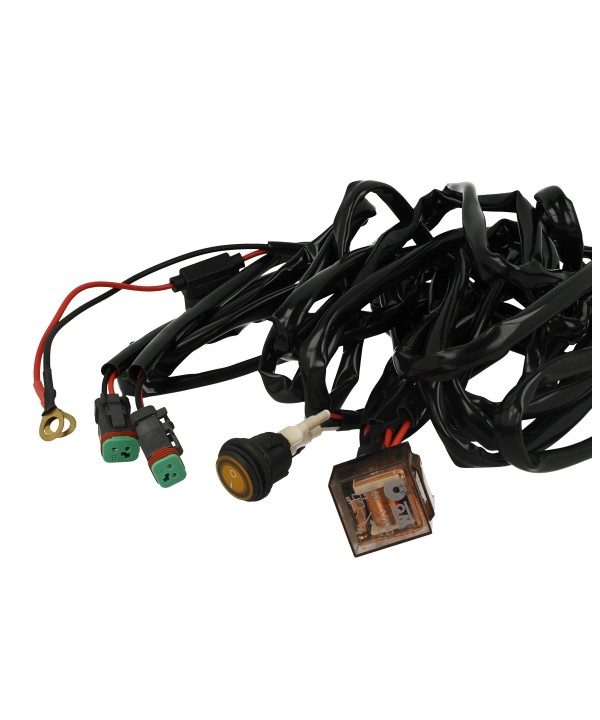 Kit Cablaggio 12V Con Interruttore Rele 80A Fusibile 30A Con Doppio Connettori DT Per Installazione Barra Led Su Jeep Fuoristrada