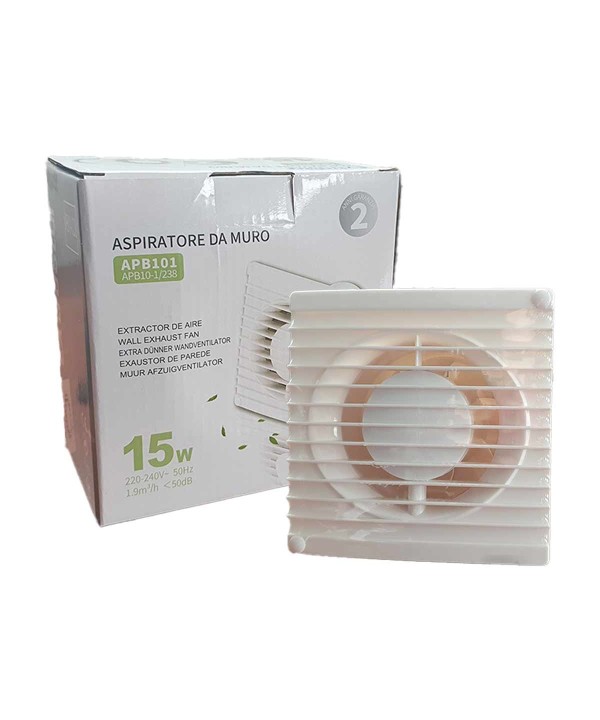 Ventola di Aspirazione 15W 1.9m3/h 50dB Aspiratore da Muro per Bagno Cucina 220V 240V 50Hz
