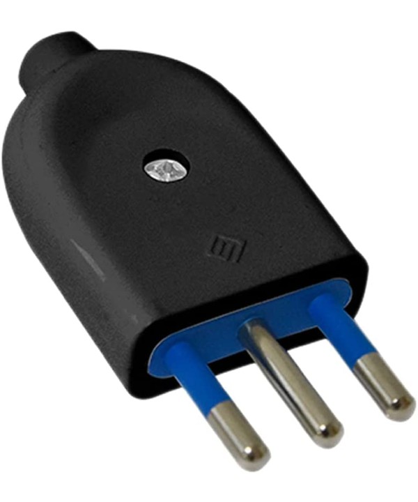 Spina Elettrica 2P+T 10A 250V Nero XSL1002N