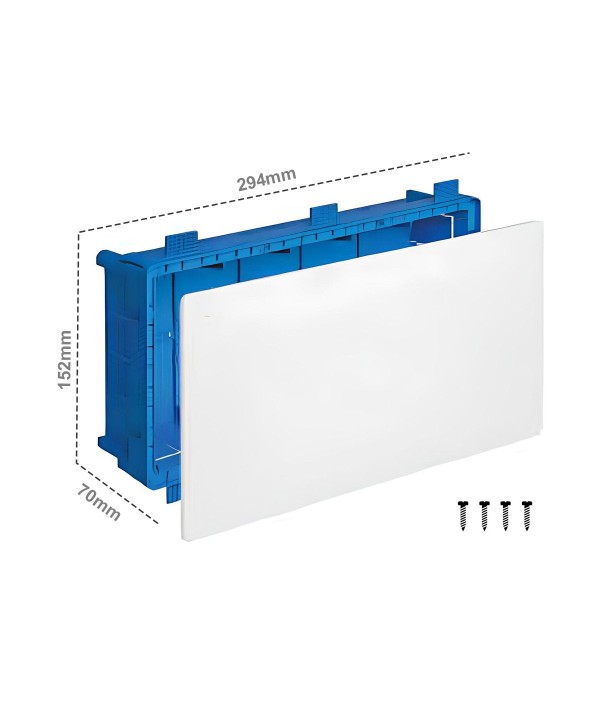 Cassetta Scatola Di Derivazione Da Cartongesso IP40 Con Coperchio e Viti 294X152X70mm