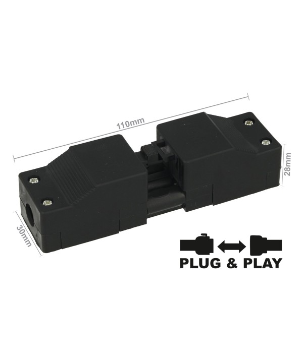 Connettore Innesto Con Pressacavo Montaggio Su Cavo 3 Pin Collegabile Maschio e Femmina Pluggable IP30
