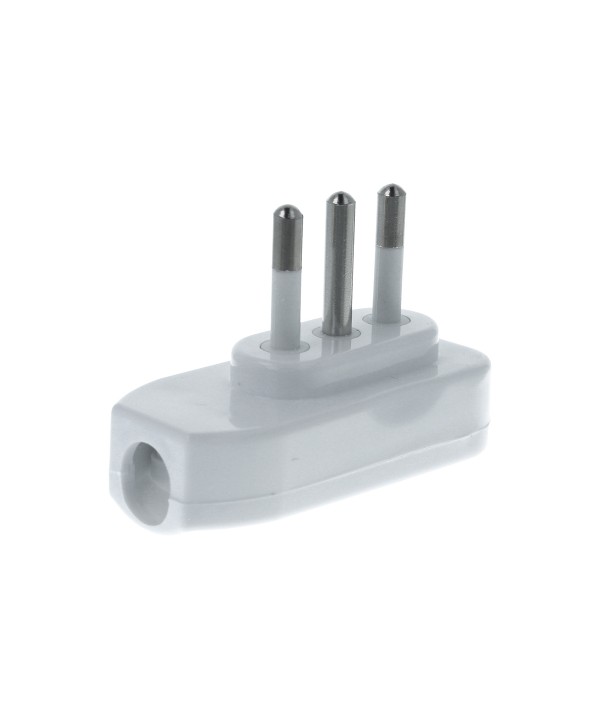 Spina Elettrica Piatta Salvaspazio Laterale 2P+T 10A 250V Bianco XSL1028A