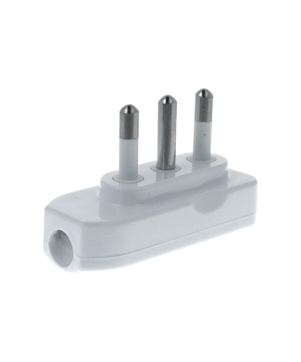 Spina Elettrica Piatta Salvaspazio Laterale 2P+T 16A 250V Bianco XSL1027A