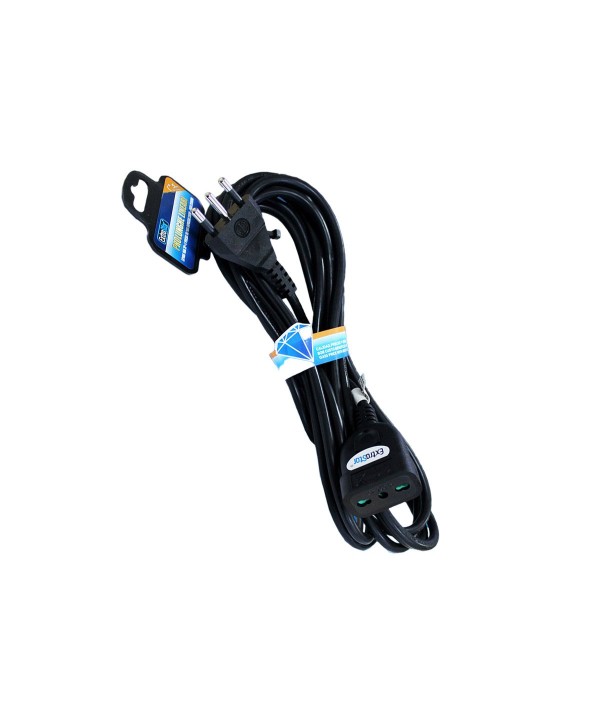 Prolunga Lineare Colore Nero 3M 3X1.0mm Spina Italiana 16A Presa Bipasso 10/16A Max 3500W