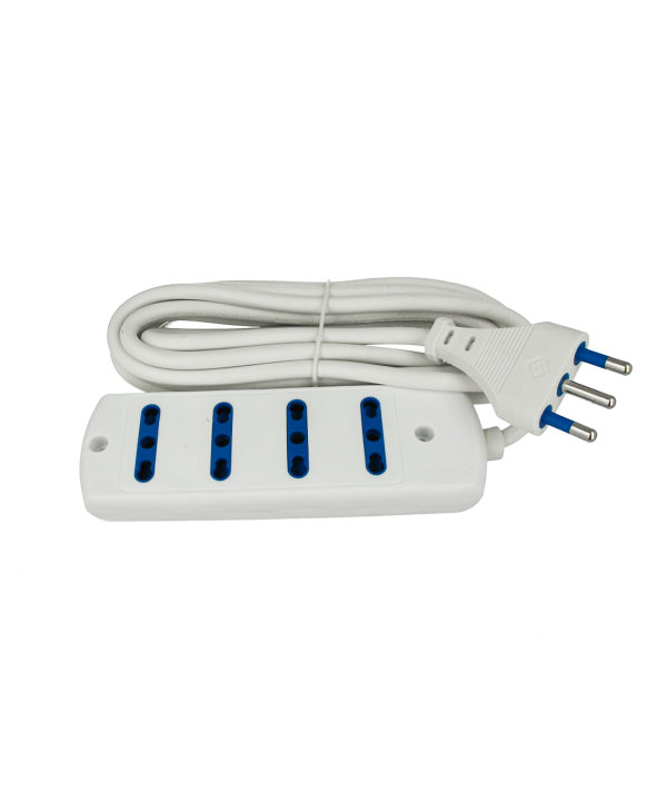 Multipresa Ciabatta Elettrica 4 Posti Cavo Da 1,5 Metri Colore Bianco