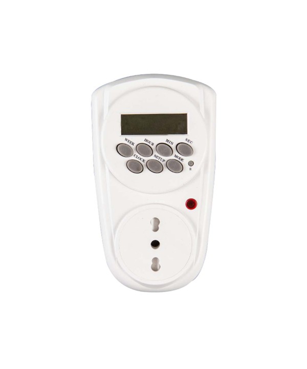 Timer Digitale Presa Elettrica Settimanale Con Spina 16A Presa Bipasso 10/16A Max 3680W