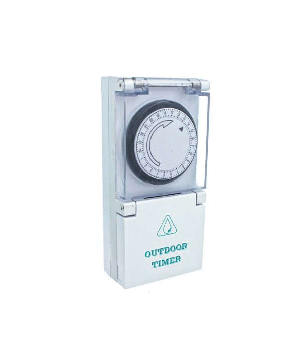 Temporizzatore Esterno IP44 Timer Meccanico Regolabile 24 Ore Con Spina 16A Presa Bipasso 10/16A Max 3500W