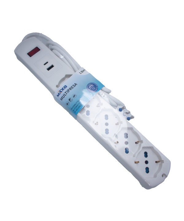 Multipresa 7 in 1, USB A + C + 5 Prese per Bipasso / Schuko / EU 1.5m