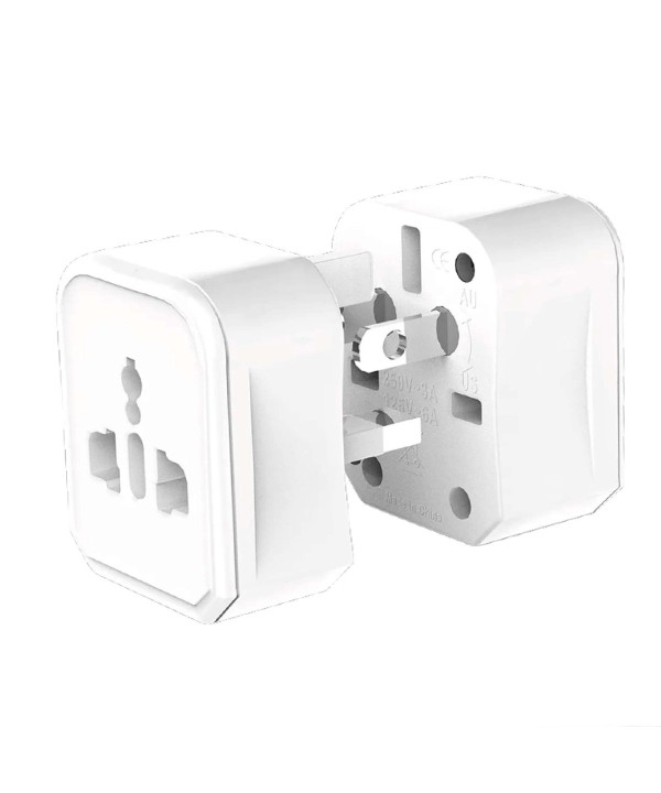 Adattatore Presa Universale da Viaggio, 250V~ 6A,Protezione di Sovracarico,Spine Adatto per più di 180 paesi Bianco