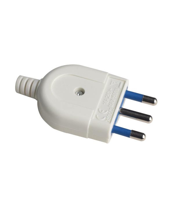 Spina Elettrica 2P+T 16A 250V Max 1500W Bianco