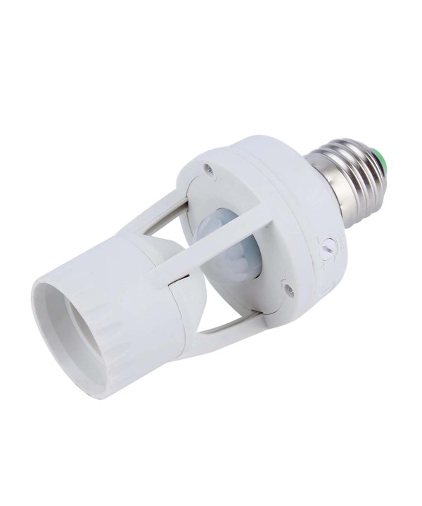 Portalampada E27 Con Sensore PIR Movimento e Crepuscolare Timer 360 Gradi