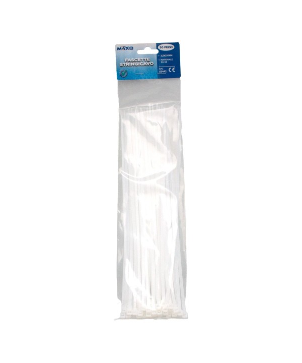 50 Pezzi Fascette Stringicavo Bianco 3,5 X 280 MM