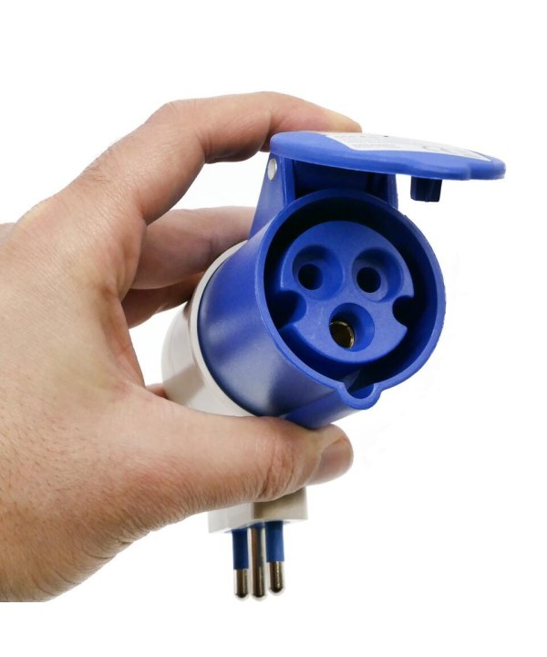 Adattatore Elettrico Spina Bipasso  2P+T 10/16A Presa Industriale CEE 16A 250V