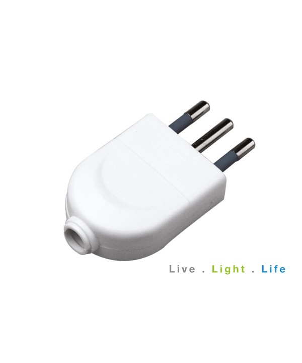 Spina Elettrica 2P+T 10A 250V Bianco SKU-8717