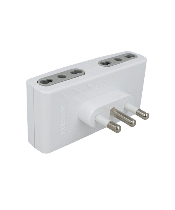 Adattatore Quadruplo Spina Grande 16A Con 4 Prese Bipasso 10/16A 2P+T Bianco SKU-8726