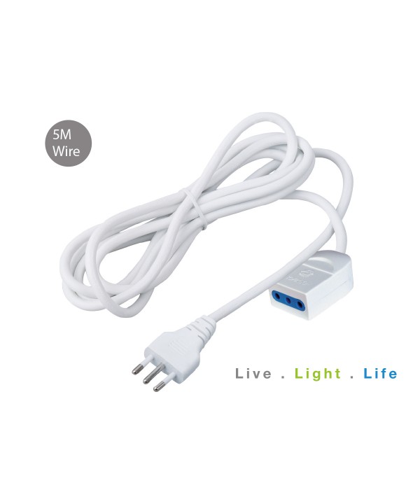 Prolunga Lineare Elettrica Con Spina 10A 2P+T Presa 10A Cavo Lunga 5 Metri H05VV-F 3X0.75 mmq SKU-8730