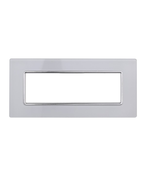 ETTROIT Placca In Vetro Serie Solar 6P Colore Bianco Compatibile Con Bticino Matix