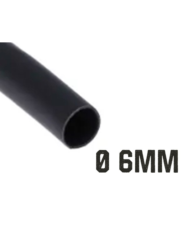1 Metro Tubo Guaina Termorestringente Diametro 6mm Colore Nero