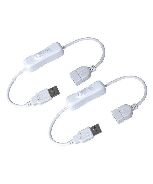 2 PZ Cavo USB con Interruttore on/off a Bilanciere Per Lampada da Scrivania a LED Ventilatore USB Strisce LED Bianco