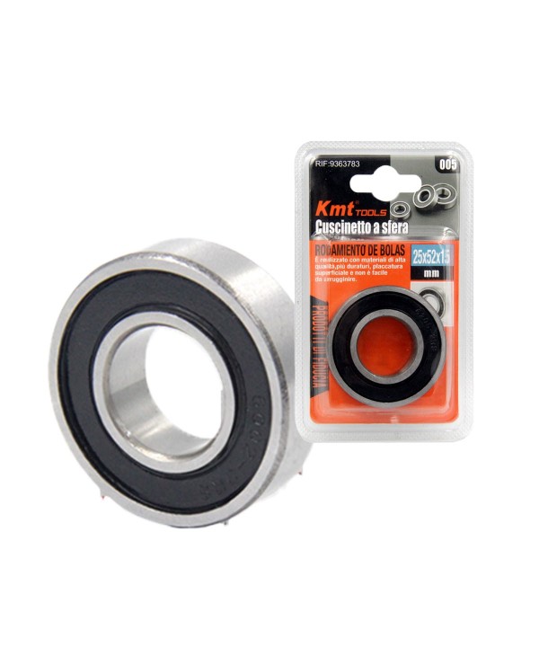 Cuscinetto A Sfera Prelubrificati e Acciaio cromato Diametro Interno 25mm x Esterno 52mm Spessore 15mm