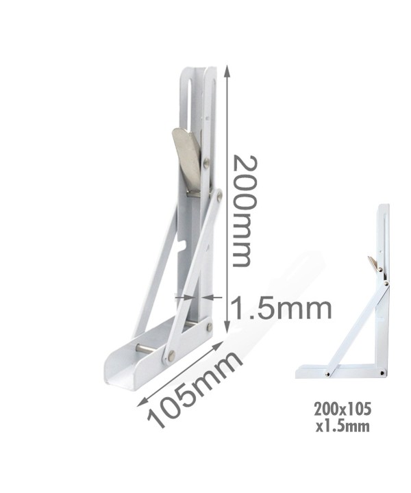4 Pezzi Supporto Staffe da Muro Phiegevole Supporto Triangolare Phiegevole per le Mensole Finitura Bianca Misura 200x105 Spessore 1.5mm