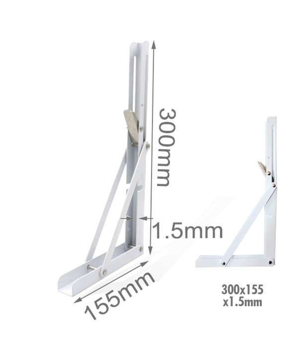 4 Pezzi Supporto Staffe da Muro Phiegevole Supporto Triangolare Phiegevole per le Mensole Finitura Bianca Misura 300x155 Spessore 1.5mm