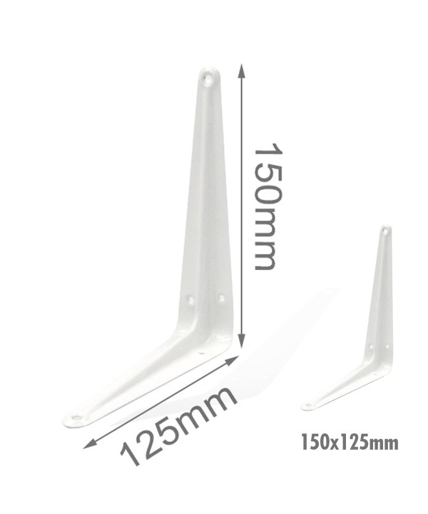4 Pezzi Supporto Staffe da Muro Supporto Triangolare per le Mensole Finitura Bianca Misura 150x125mm