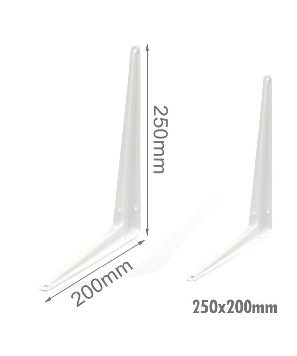 4 Pezzi Supporto Staffe da Muro Supporto Triangolare per le Mensole Finitura Bianca Misura 250x200mm