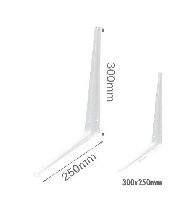 4 Pezzi Supporto Staffe da Muro Supporto Triangolare per le Mensole Finitura Bianca Misura 300x250mm