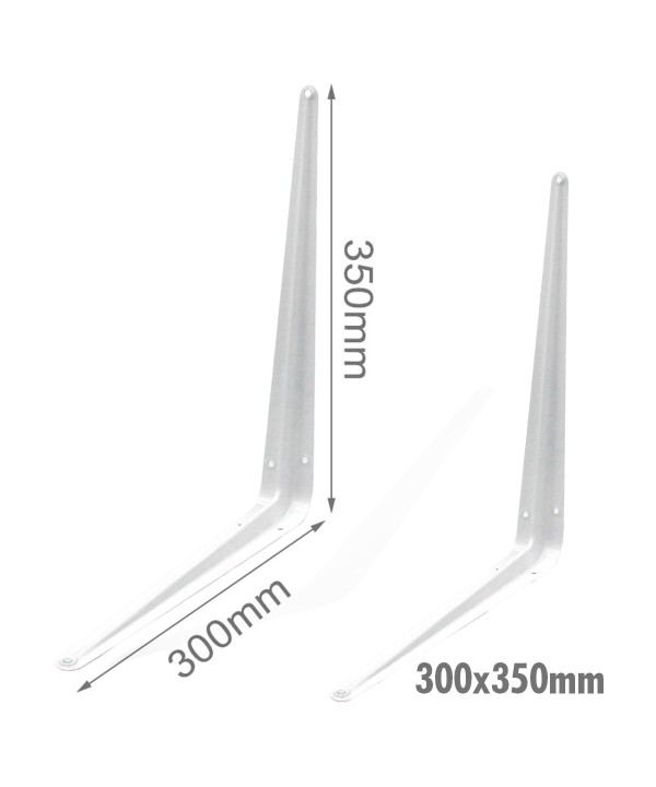 4 Pezzi Supporto Staffe da Muro Supporto Triangolare per le Mensole Finitura Bianca Misura 300x350mm