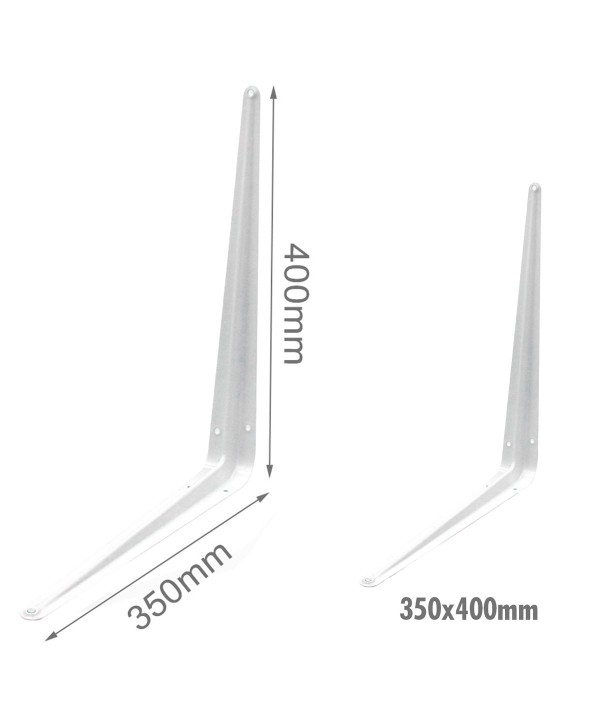 4 Pezzi Supporto Staffe da Muro Supporto Triangolare per le Mensole Finitura Bianca Misura 350x400mm
