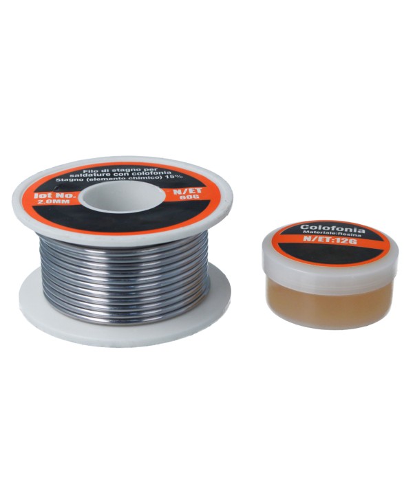 Filo Stagno Per Saldature 2mm 60g + Pasta Flussante per Saldatura