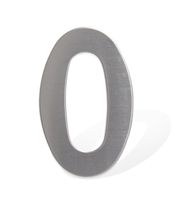 Numero Civico Adesivo Numero 0 in Acciaio Inossidabile Colore Cromato 75mm