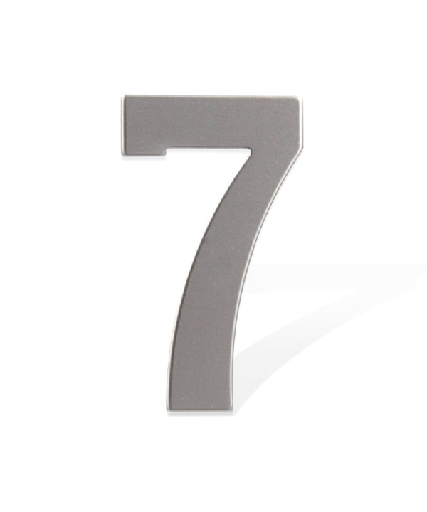 Numero Civico Adesivo Numero 7 in Acciaio Inossidabile Colore Cromato 75mm