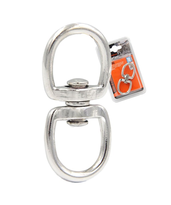 Moschettoni a Innesco  Gancio a Occhiello Doppio Girevole in Acciaio Inossidabile 21x70mm