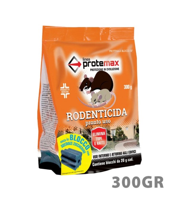 Veleno per Topi Blocchi da 20g Totale 300g Rodenticida Pronto per Uso Interno e Esterno Super Efficace Contro Topi e Ratti Made In Italy